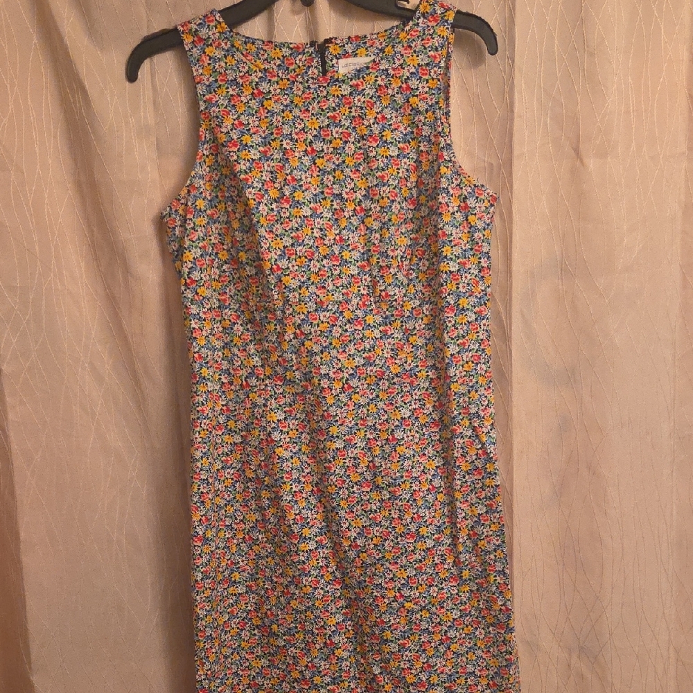 Liz Claiborne Sleeveless Floral Midi Dress‎ - Blue, Yellow, Pink
